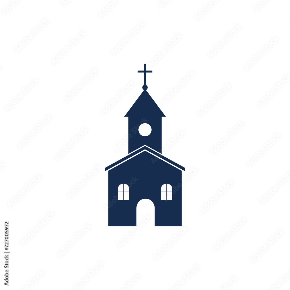 Church sign logo icon isolated on transparent background
