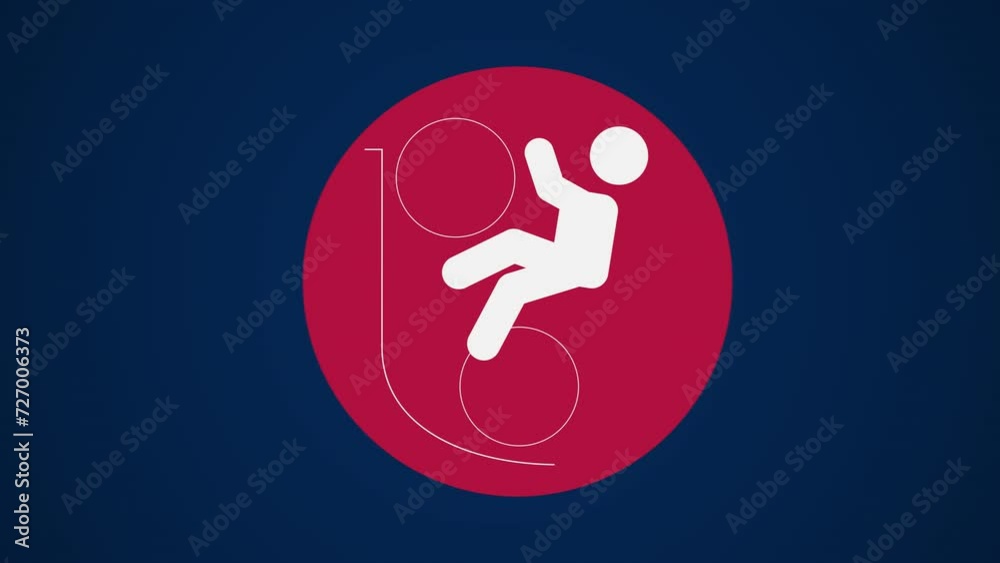 Pictograma de los Juegos Olímpicos de lado derecho con el deporte ciclismo BMX freestyle  en fondo azul. 