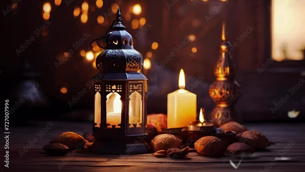 custom made wallpaper toronto digitalRamadan background with candlelight lantern dates and butterfly