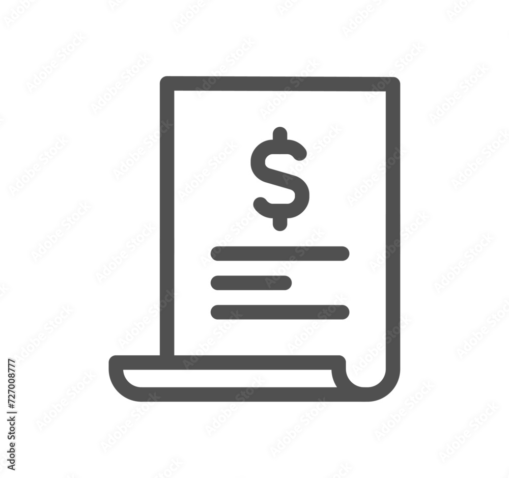 Invoice related icon outlne and linear vector. Invoice related icon outlne and linear vector.