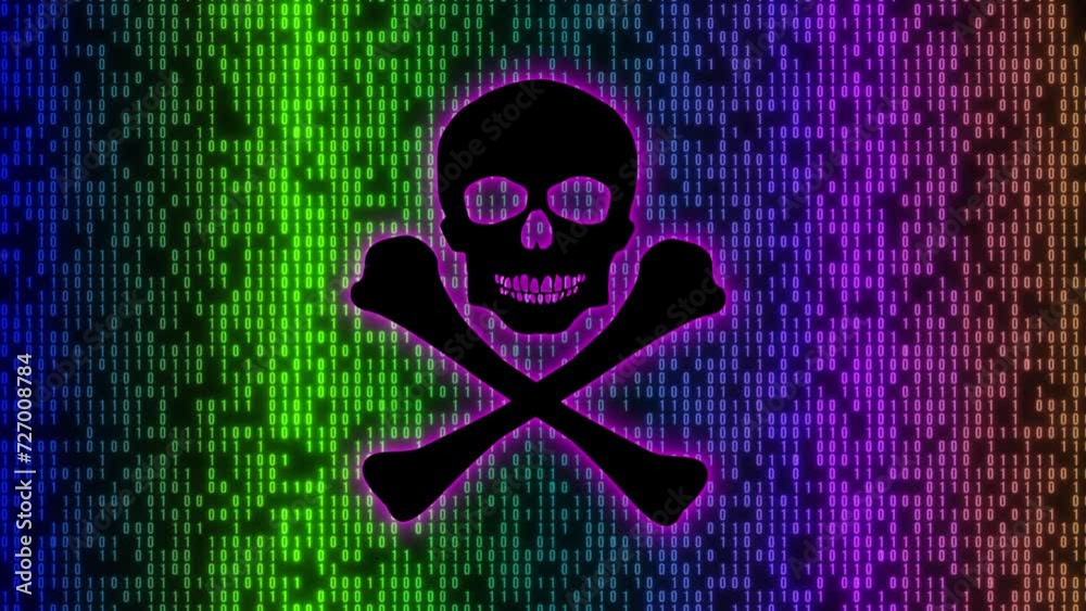 Programming Code Hacker Animation On Black Background. Hacker Hacked ...