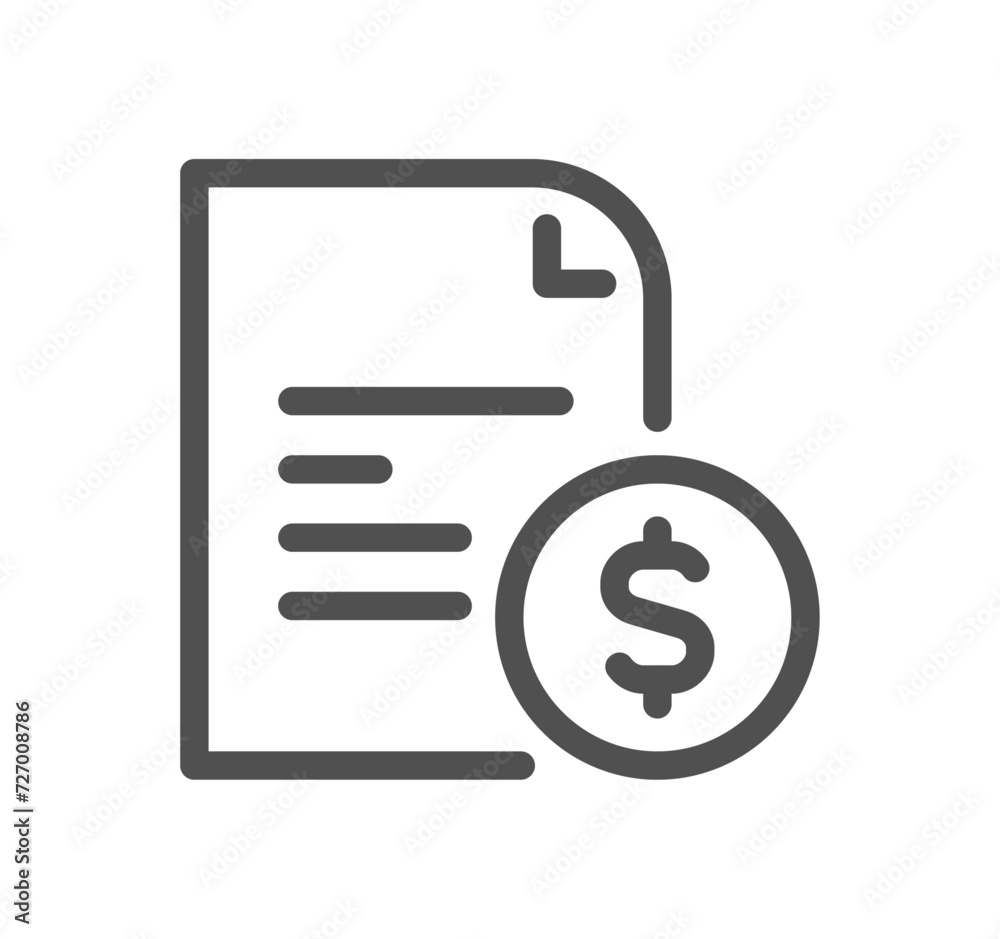 Invoice related icon outlne and linear vector. Invoice related icon outlne and linear vector.