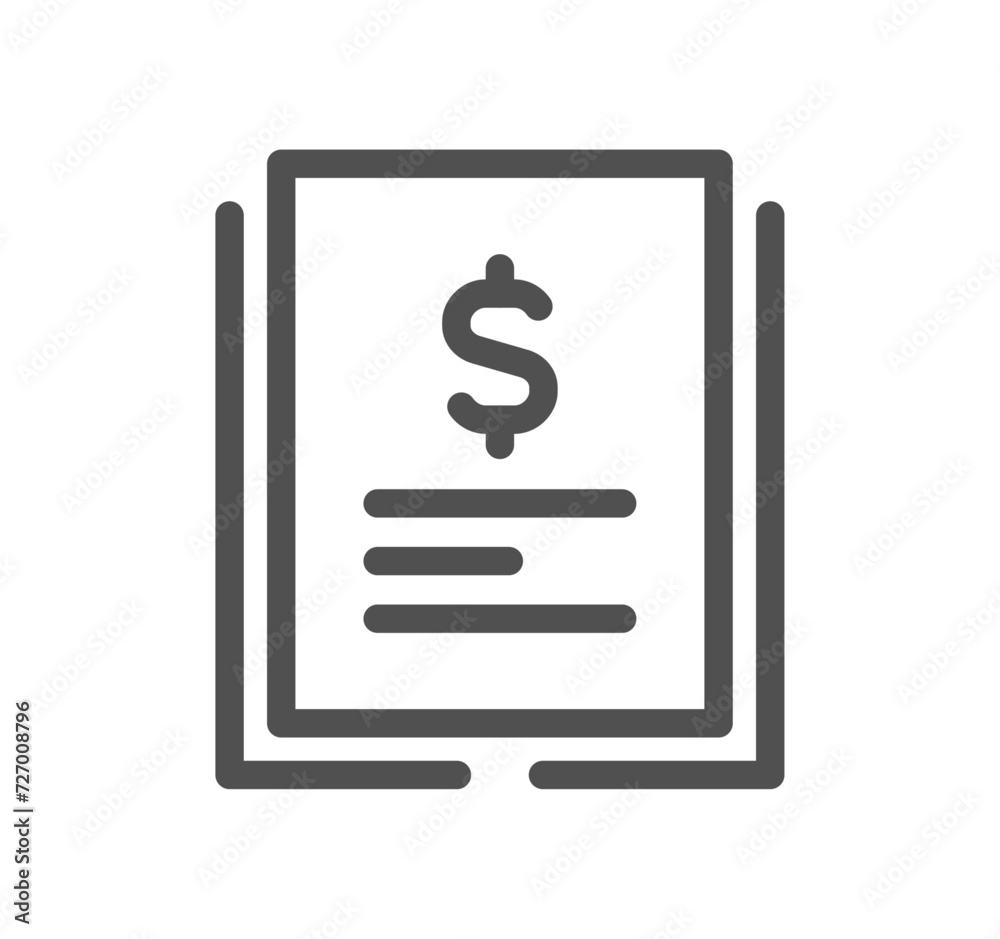 Invoice related icon outlne and linear vector. Invoice related icon outlne and linear vector.