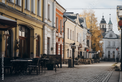 Old town street of Tartu, Estonia. 