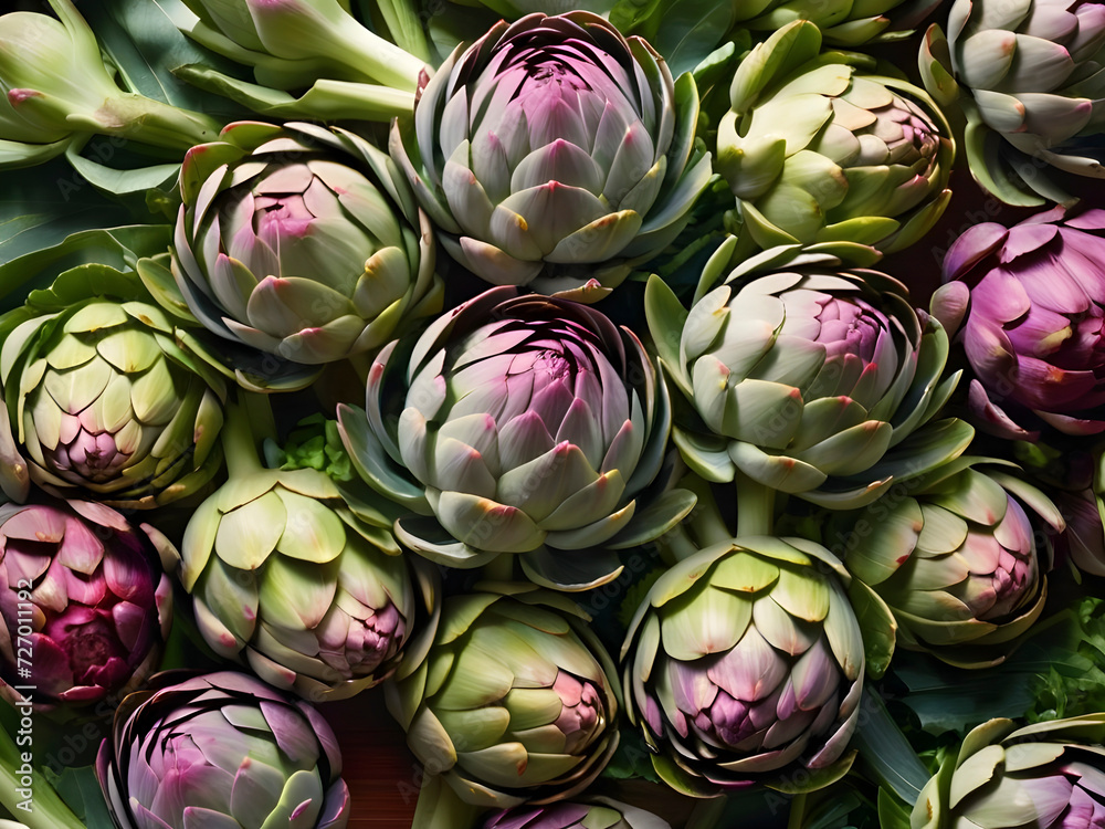Fototapeta premium Heart-Healthy Harvest: Artichokes as the Star in Nutrient-Rich Creations