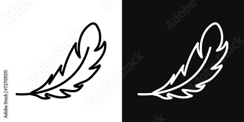 Fototapeta Naklejka Na Ścianę i Meble -  Feather Icon Set. Vector illustration