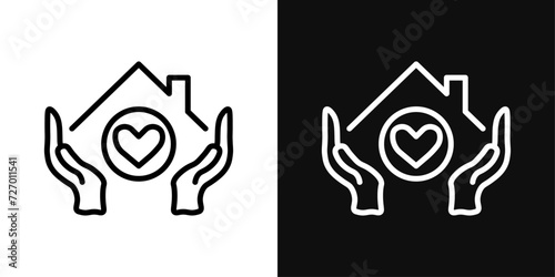 Safe Home Icon Set. Vector illustration