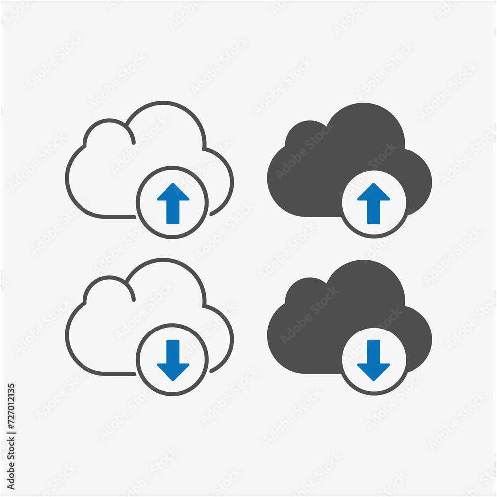 Cloud Upload and Download Icon in Vector EPS Cloud Upload and Download Icon in Vector EPS