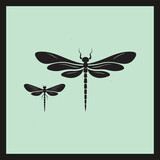 Dragonfly silhouette set