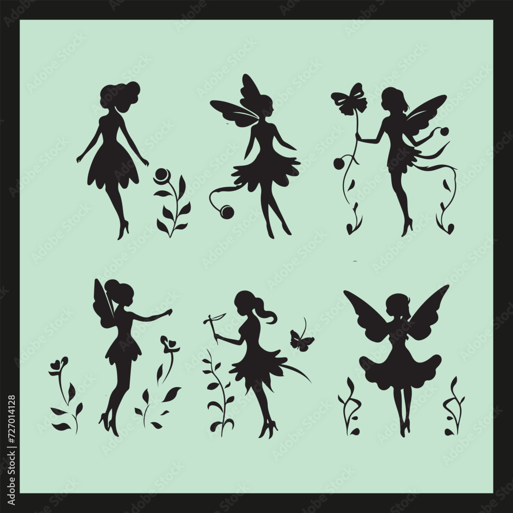 Fairy silhouette set
