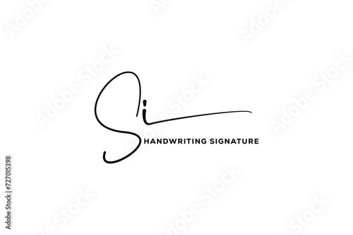 SI initials Handwriting signature logo. SI Hand drawn Calligraphy lettering Vector. SI letter real estate, beauty, photography letter logo design.