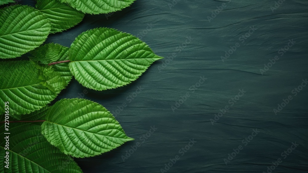 Background of green leaves on a green background. A place for text or advertising. A natural plant with lush foliage and leaf texture on the background. Background of green leaves on a green background. A place for text or advertising. A natural plant with lush foliage and leaf texture on the background.