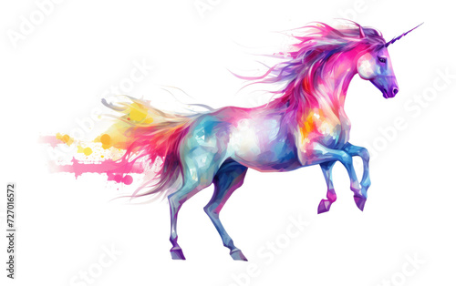 Abstract Unicorn on Hind Legs Isolated on transparent background.