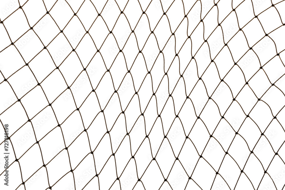 Football or tennis net. Rope mesh on a white background close-up Football or tennis net. Rope mesh on a white background close-up
