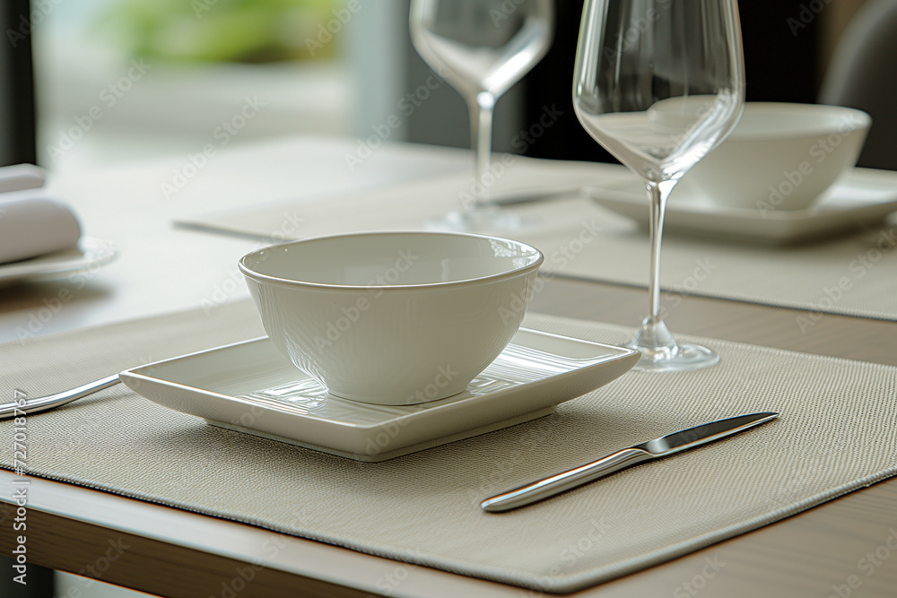 Elegant Dining Set-Up with White Bowl