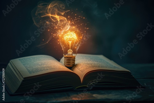 light bulb in a book