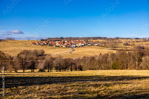 Kleine Winterwanderung an einen wunderschönen Sonnentag entlang der ehemaligen Grenze zwischen Thüringen, Hessen & Bayern - Fladungen - Rhön - Deutschland
