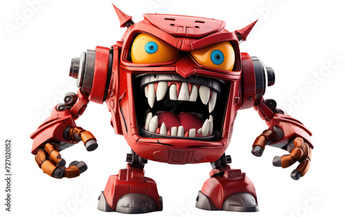 Angry Robot Isolated on transparent background.