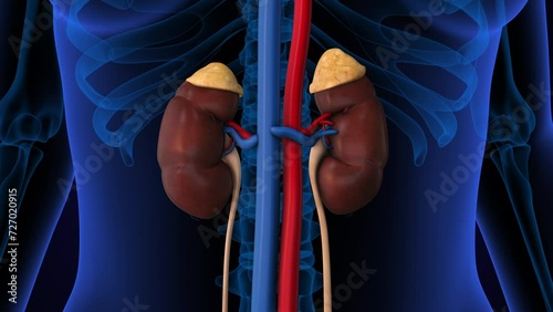 Anatomy of human kidney system photo
