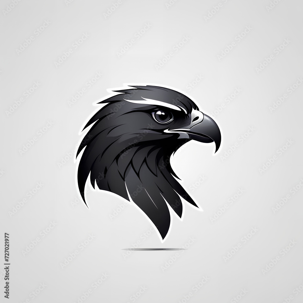 Fototapeta premium logo black falcon head