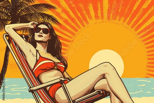 woman relaxing on a beach chair