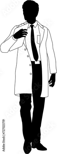 Silhouette person scientist...