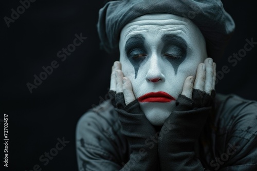 sad clown, stage image, makeup