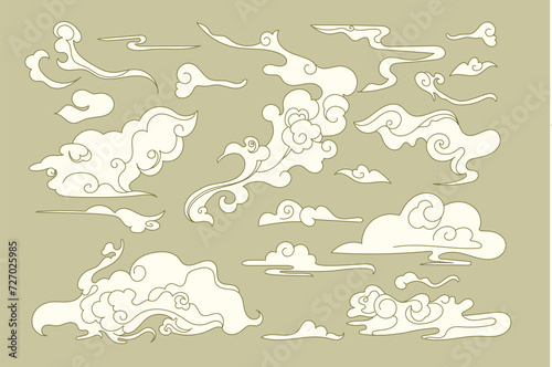 Swirling, flowy smoke, cloud,  illustration vector dreamy set freestyle, texture, symbol, handwriting, ink, eastern, dragon pack bundle, swirl, asian, asia, vietnamese, southeast, mystery, powerful

