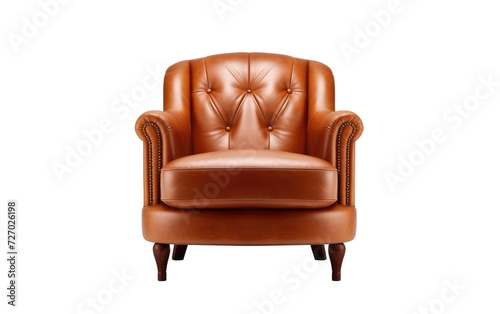 Chair Leather Seating, Arm chair Isolated on transparent background.