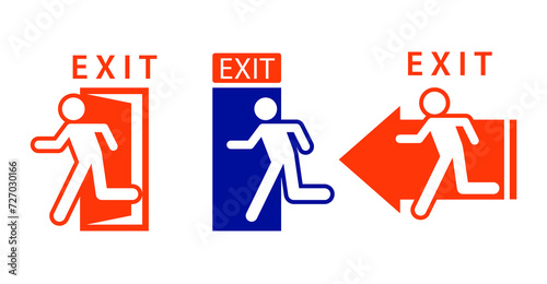 vector symbol of leaving the room. exit direction symbol for employees and the public. symbol of people leaving the room. symbols for signposts in work spaces and public places