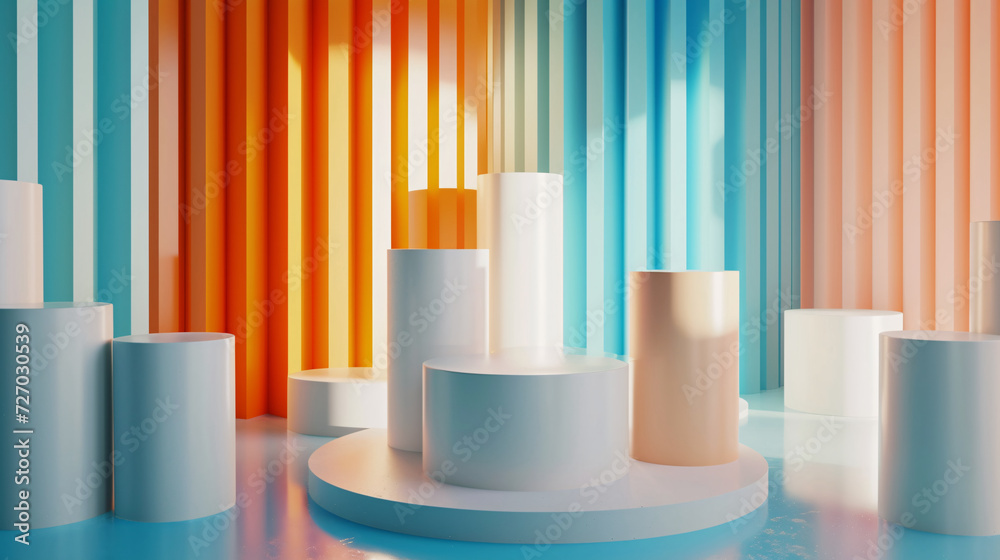 3D scene e-commerce product booth background material