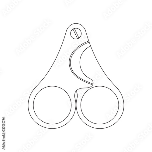 Hand drawn Kids drawing Cartoon Vector illustration cigar scissors Isolated in doodle style
