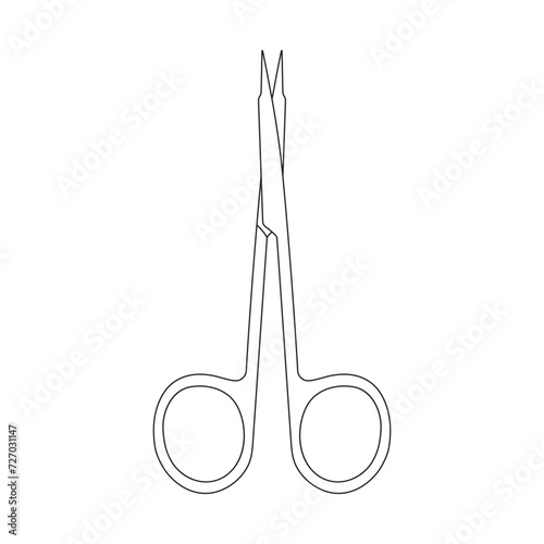 Hand drawn Kids drawing Cartoon Vector illustration dissection scissors Isolated in doodle style