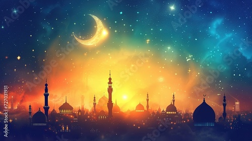 Islamic Background design for Ramadan Kareem, generative ai, 