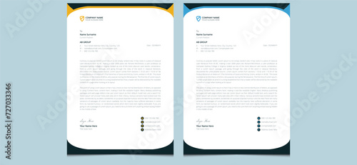 Simple clean unique creative minimal company elegant modern corporate professional abstract business style letterhead template design.