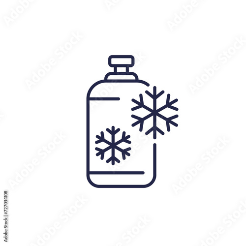 freon line icon, refrigerant gas tank vector