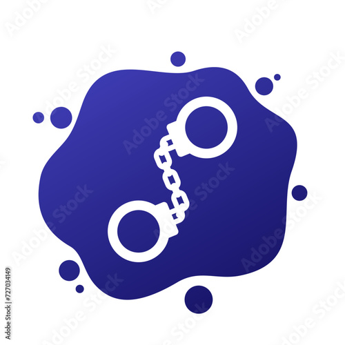 Handcuffs vector icon for web