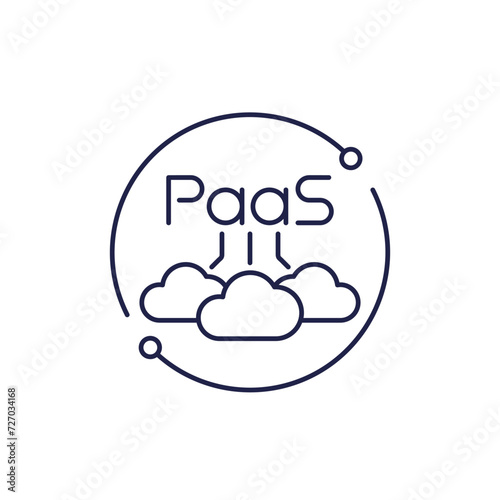 Paas icon, Platform as a Service, line vector design