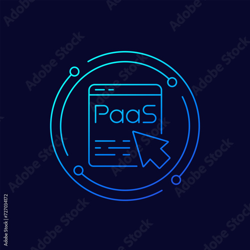 Paas icon in linear design, Platform as a Service