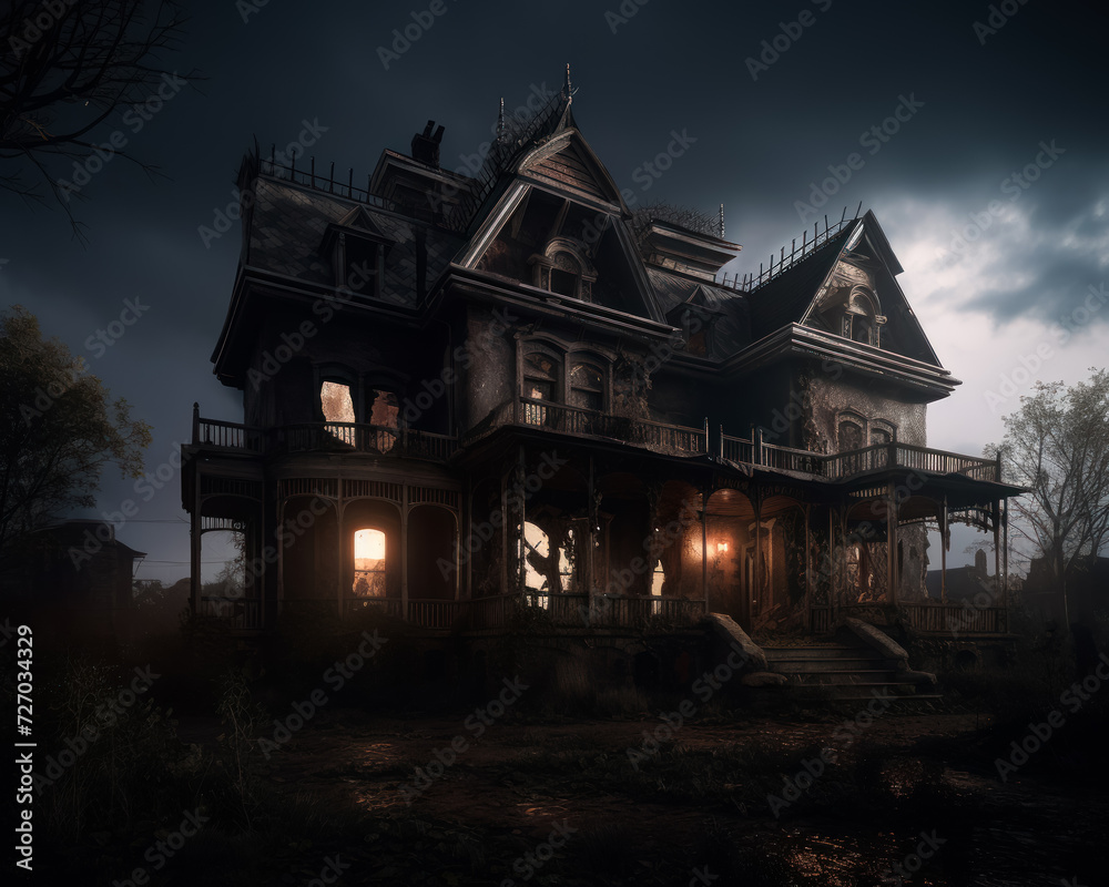 Haunted house in the forest