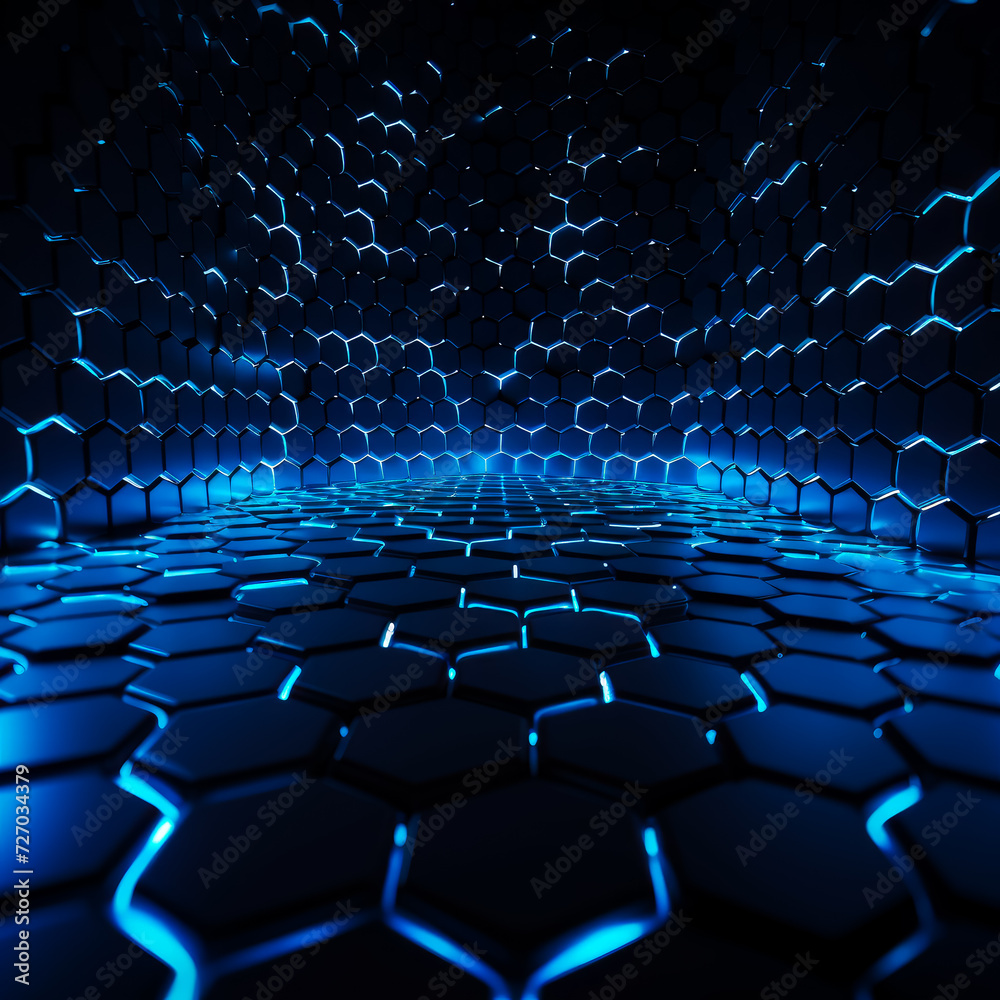 Abstract background of hexagons with perspective. Abstract background of hexagons with perspective.