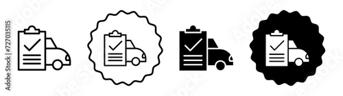Car repair check list set in black and white color. Car repair check list simple flat icon vector