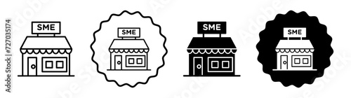 SME set in black and white color. SME simple flat icon vector