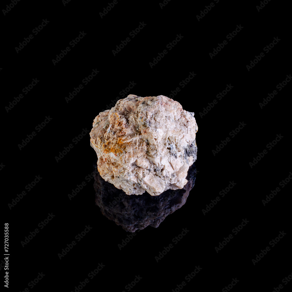 Mineral stone on a black background close-up Mineral stone on a black background close-up