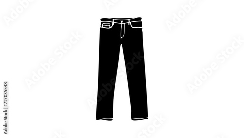 jeans pants sign, black isolated silhouette