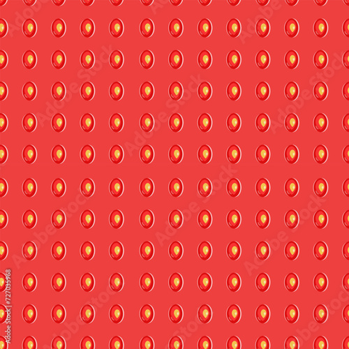 Vector seamless strawberry texture. Red pattern with berry and seeds. Close-up of strawberry. Design concept for fresh farm food label, package, wrapping.