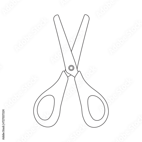 Hand drawn Kids drawing Cartoon Vector illustration papercraft scissors Isolated in doodle style