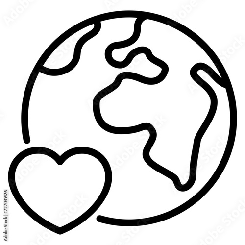 planet earth with heart