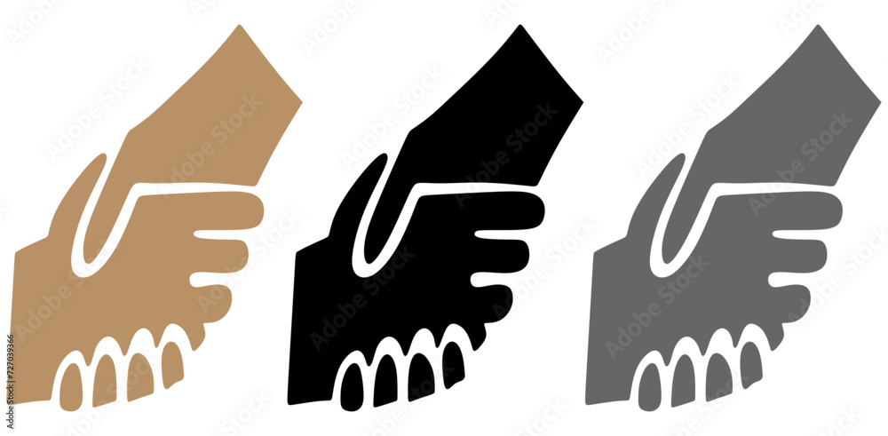 Handshake. A flat illustration design of handshake icon on a white background. Handshake. A flat illustration design of handshake icon on a white background.