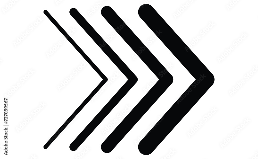 Arrow icons group. Set of black arrows symbols with blend effect. Chevron symbols. Vector isolated on white background. Arrow icons group. Set of black arrows symbols with blend effect. Chevron symbols. Vector isolated on white background.